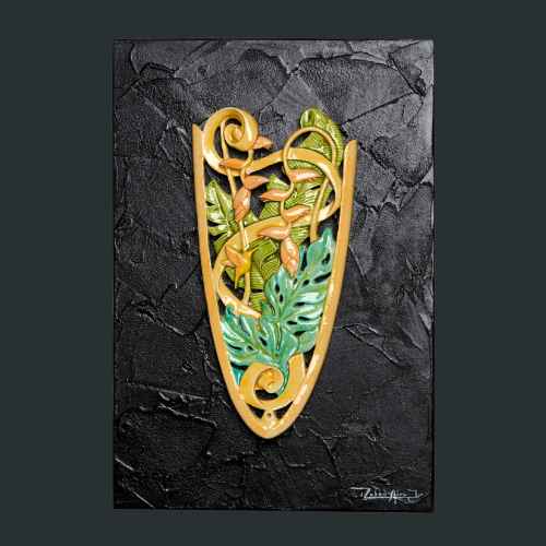 "Hummingbird Heliconia" - Limited Edition Miniature Surfboard