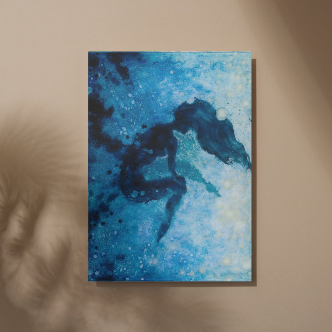 "Submerge" - Painting By Ruben Aira Jr. Hawiian Carvings, Surfboard art, wall art Hawaii Art, spirit, inspiration, waves, mountains, relics, resin art, museum pieces.